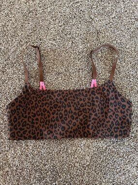 Leopard Print Bralette with Pink Accent